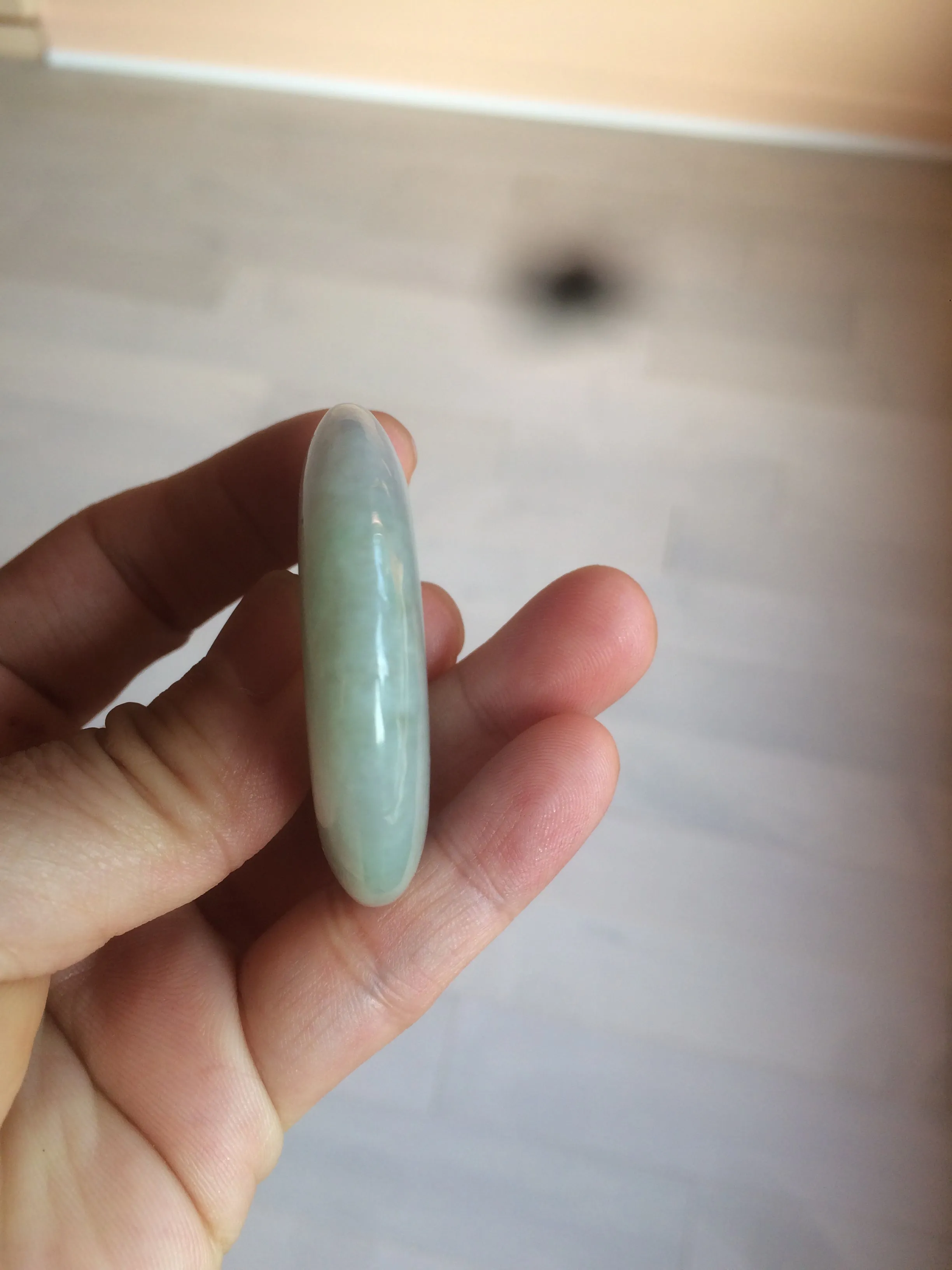 100% Natural sunny green/purple jadeite Jade Safety Guardian Button(donut) Pendant/worry stone AZ75