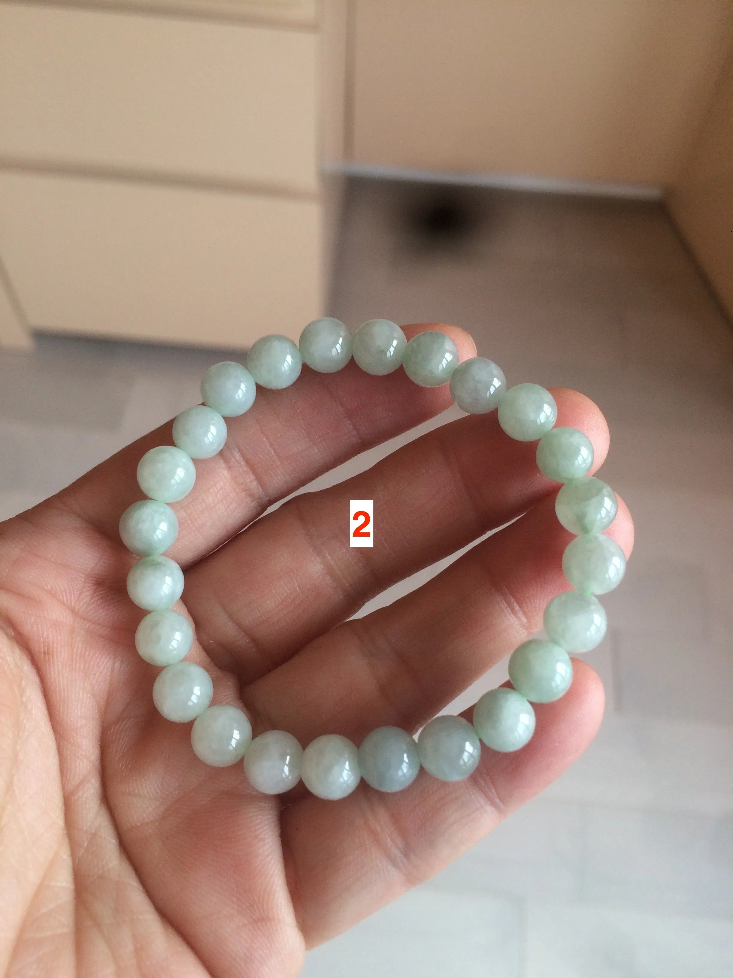 100% natural type A green/white jadeite jade beads bracelet group BK54