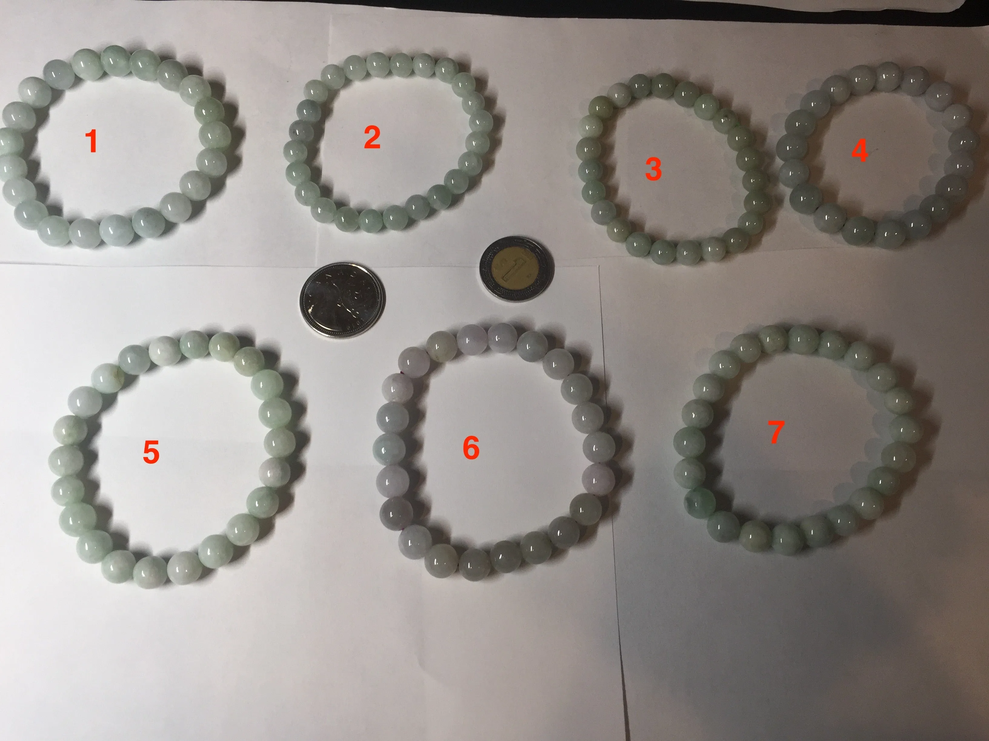 100% natural type A green/white jadeite jade beads bracelet group BK54