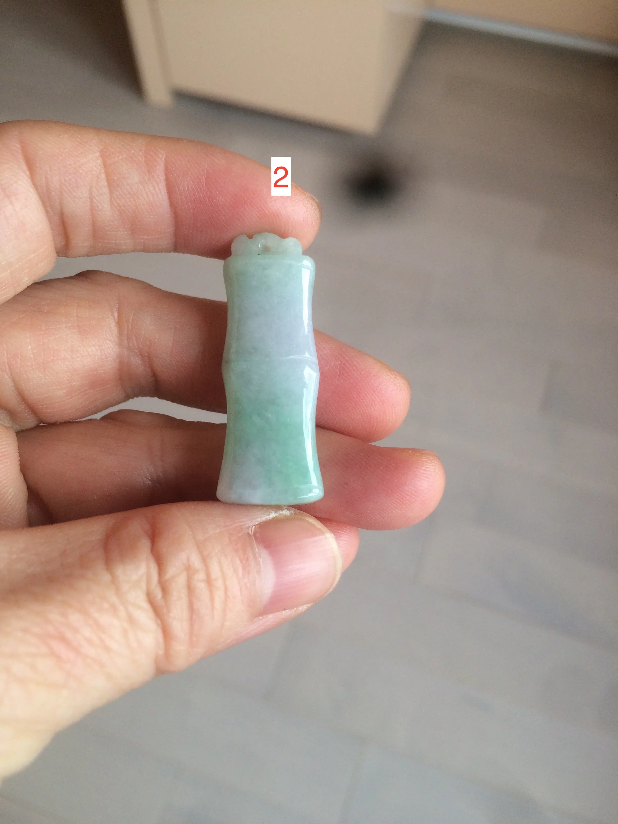 100% Natural type A green/white/purple Jadeite Jade bamboo pendant group AC81