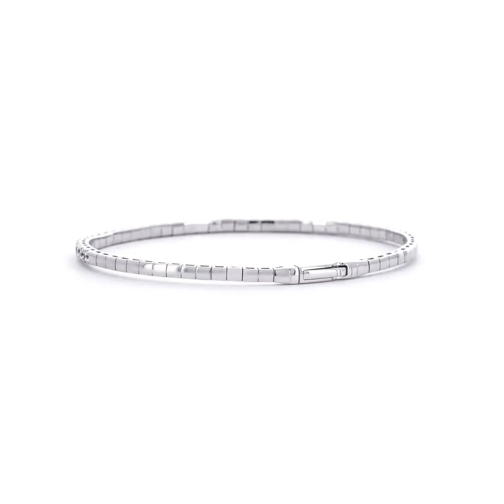 1.0ctw Flex Diamond Bangle  - White Gold