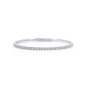 1.0ctw Flex Diamond Bangle  - White Gold