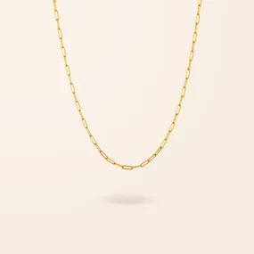 10K Gold Mini Paper Clip Necklace