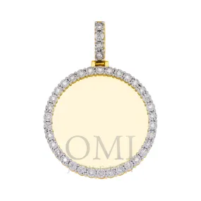 10K GOLD ROUND DIAMOND CIRCLE PICTURE PENDANT 0.93 CT