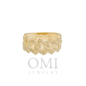 Elegant 10K Gold Round Diamond Cuban Link 1.05 CT Ring