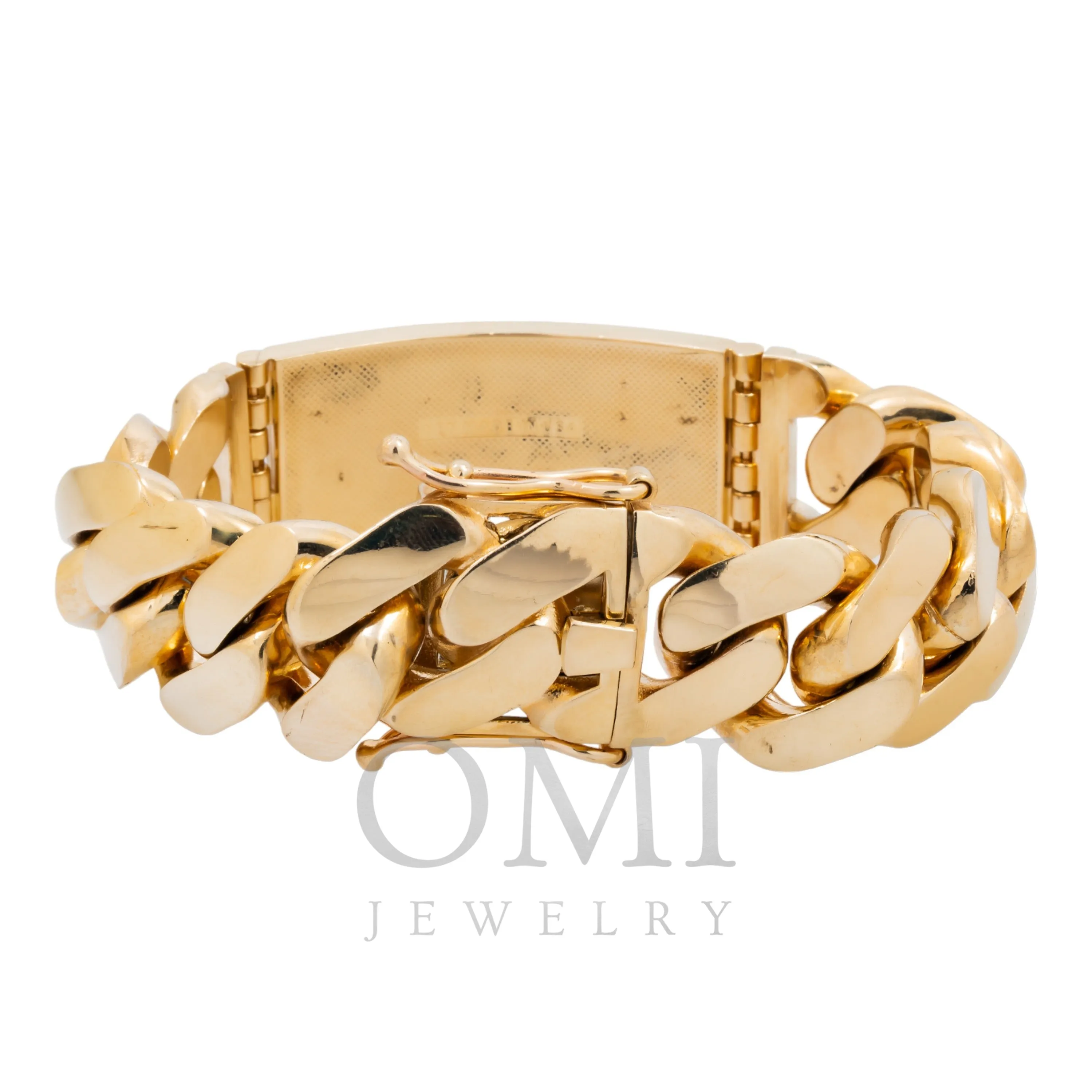 10K GOLD SOLID 24MM CUBAN LINK ID BRACELET