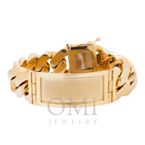 10K GOLD SOLID 24MM CUBAN LINK ID BRACELET