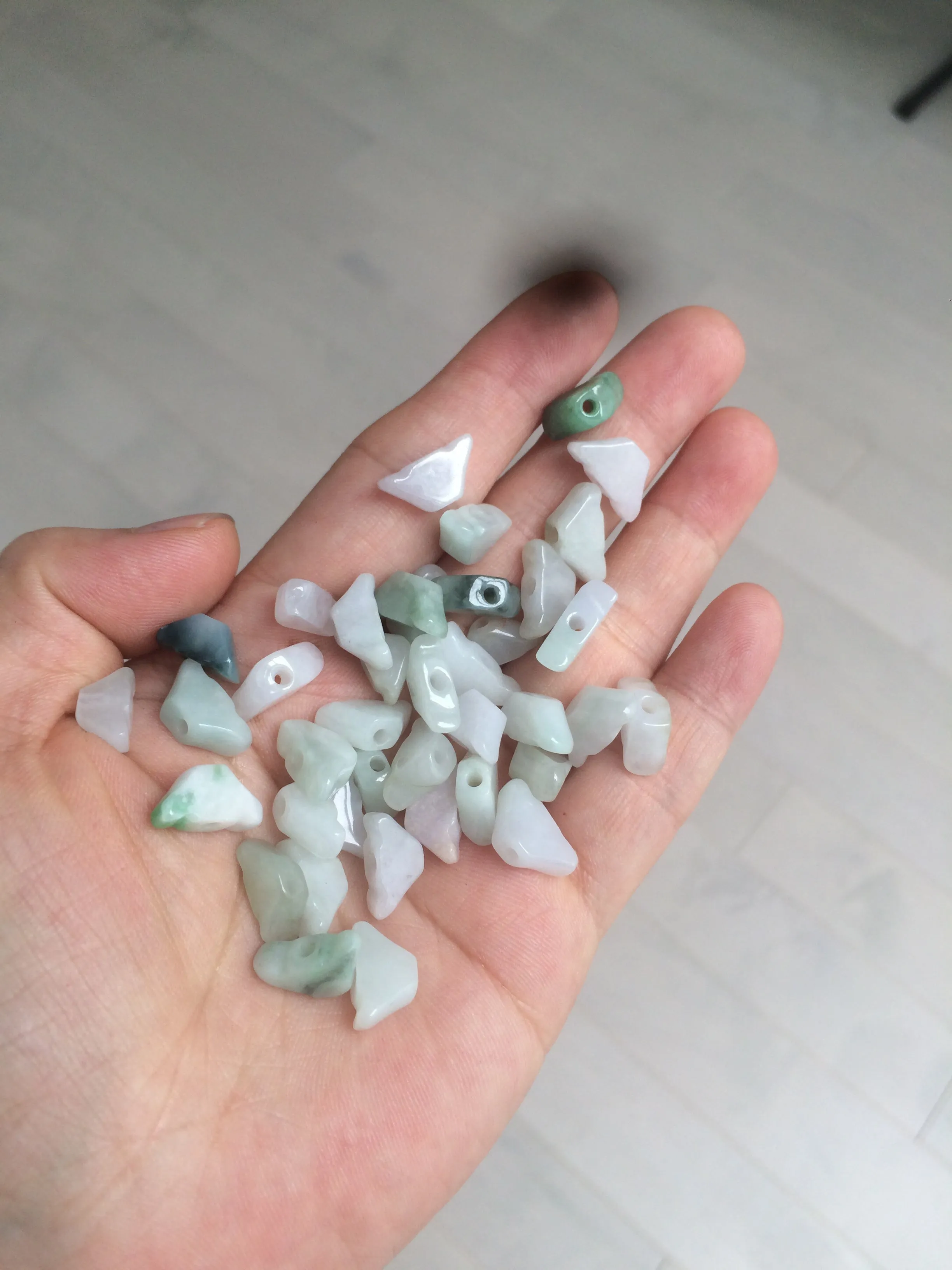 12 Pieces of Type A 100% Natural icy watery green/white/purple Jadeite Jade Ingots AX55