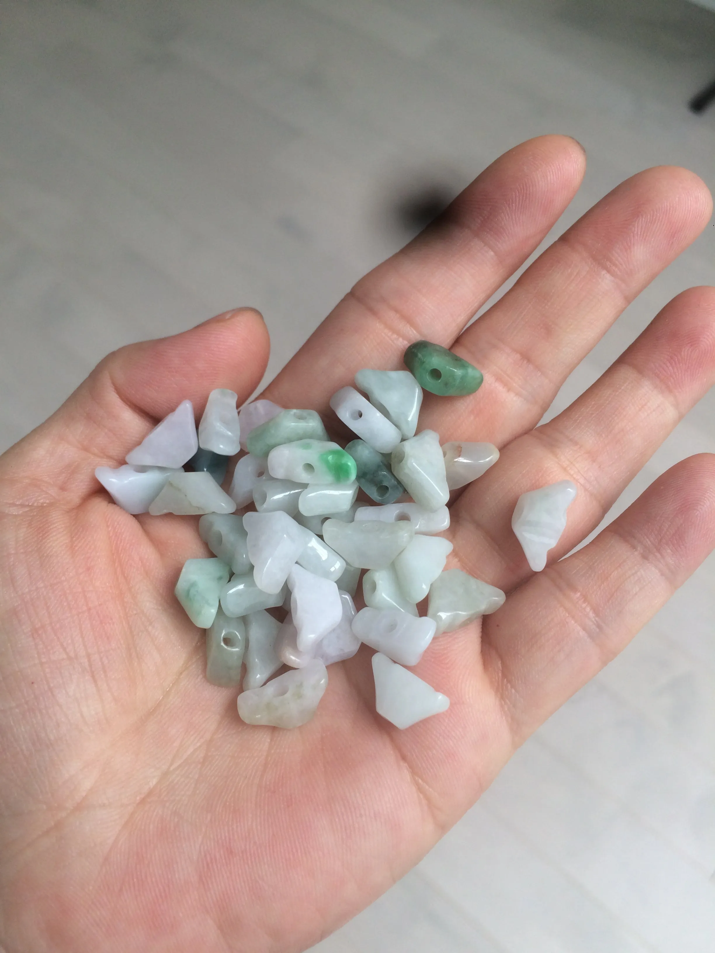 12 Pieces of Type A 100% Natural icy watery green/white/purple Jadeite Jade Ingots AX55