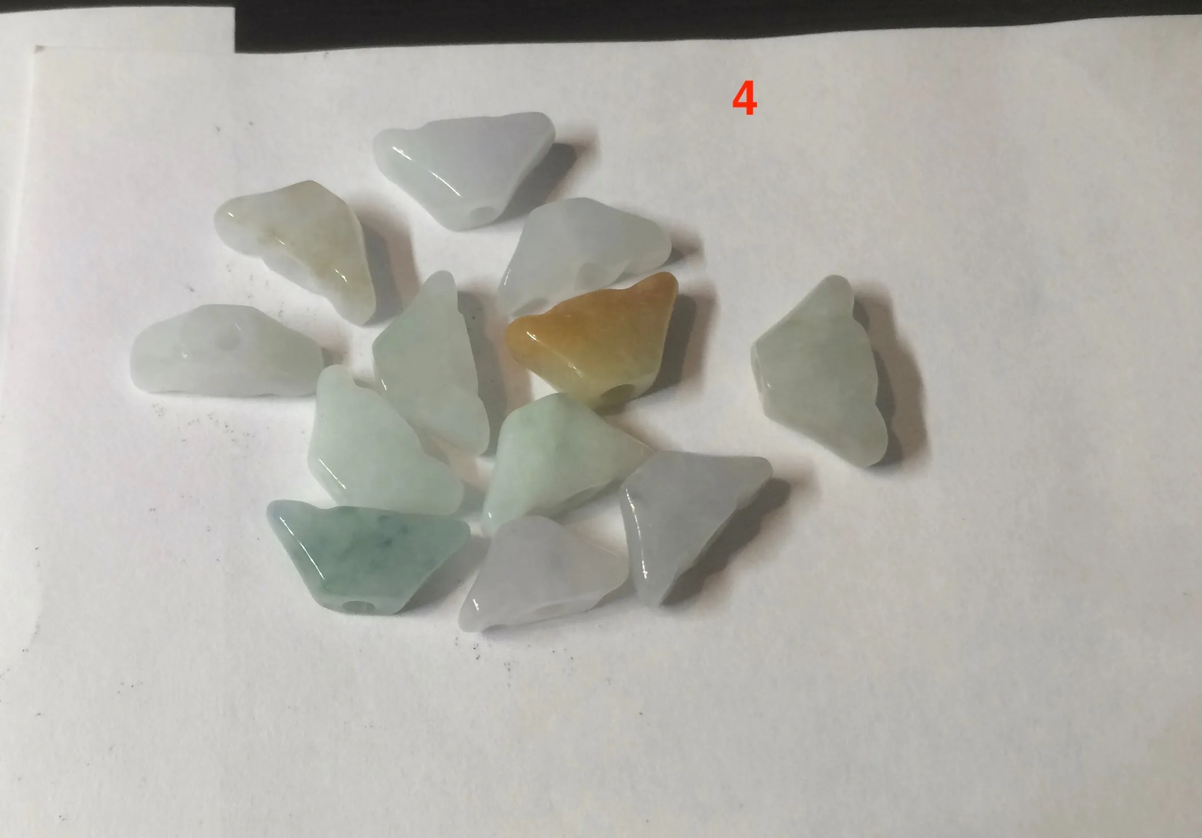 12 Pieces of Type A 100% Natural icy watery green/white/purple Jadeite Jade Ingots AX55