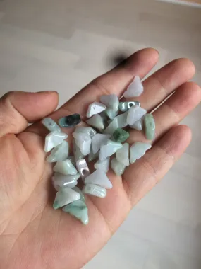 12 Pieces of Type A 100% Natural icy watery green/white/purple Jadeite Jade Ingots AX55