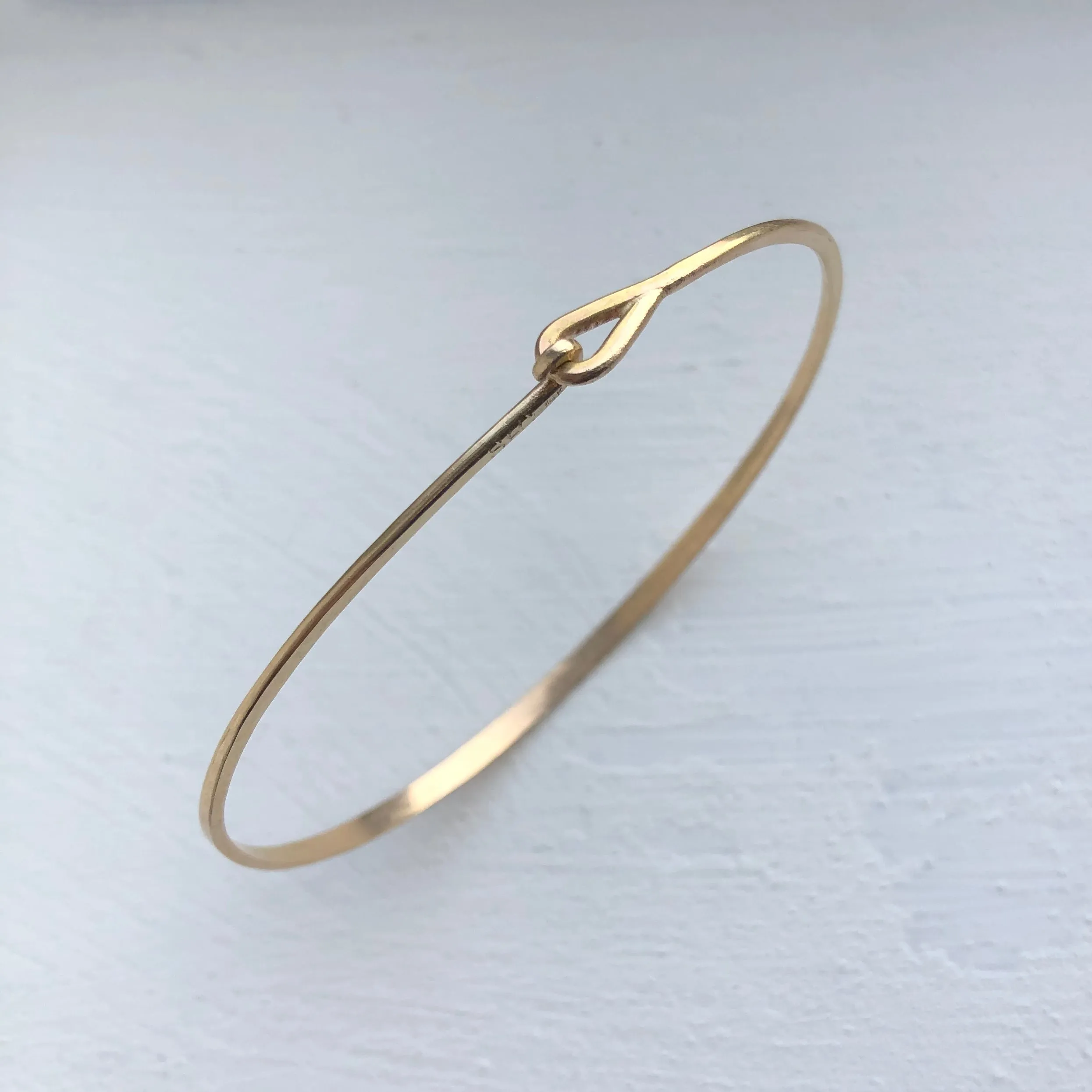 14k Hammered Gold Hook & Eye Bracelet