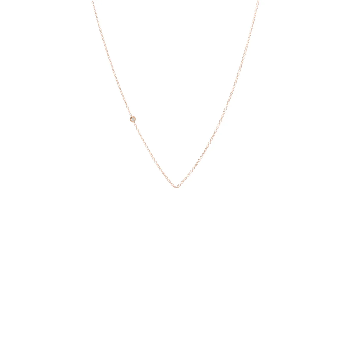 14k Offset Floating Diamond Chain