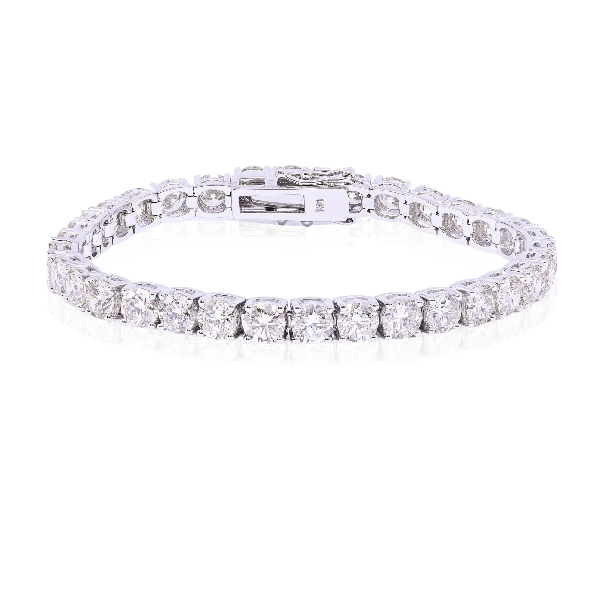 14K WHITE GOLD DIAMOND TENNIS BRACELET - 17.10CTW