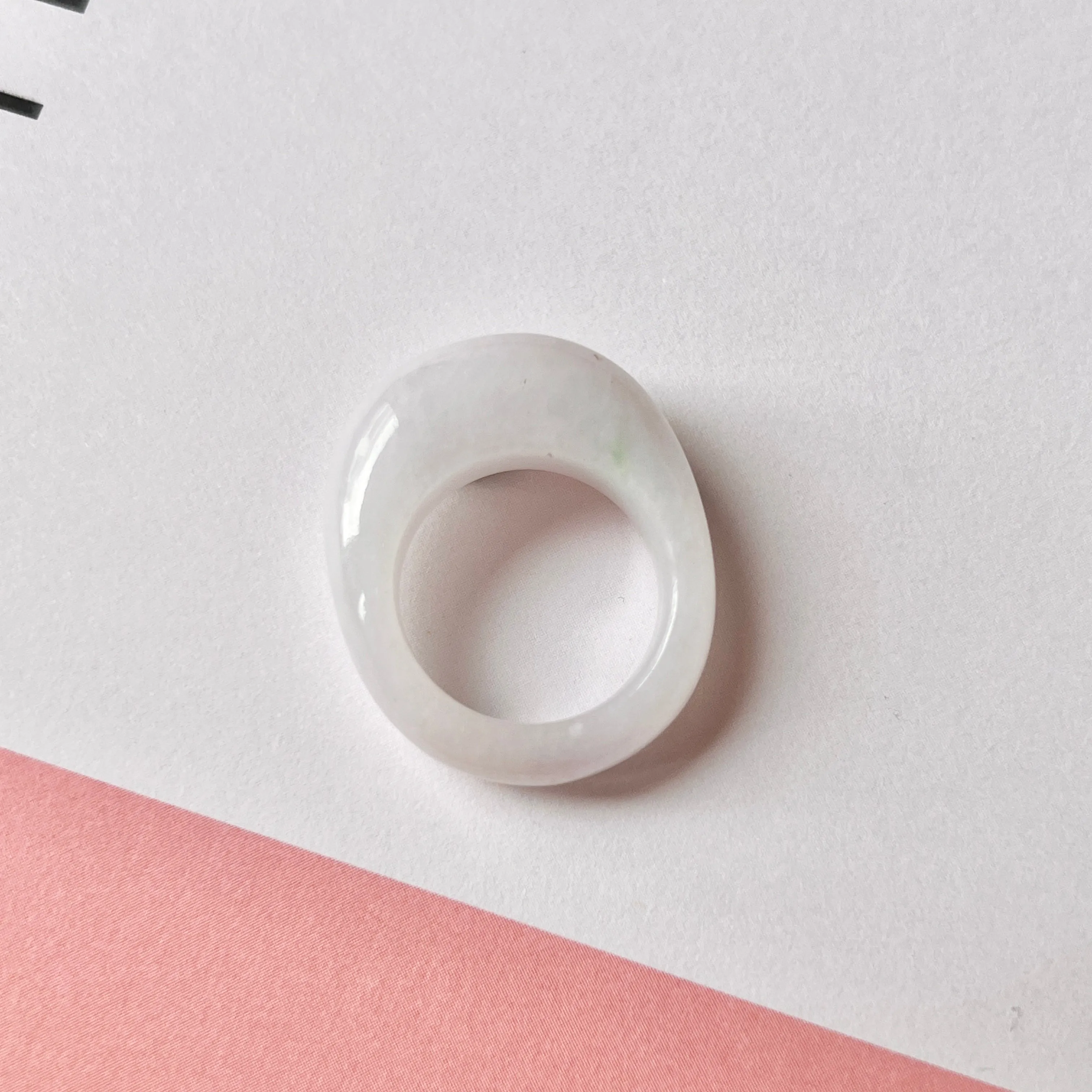 16.1mm A-Grade Natural Lilac Jadeite Cloop Ring Band No.162357