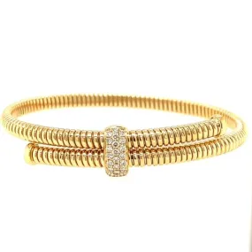 Elegant 18K Yellow Gold Diamond Bangle Bracelet - Luxurious & Sparkling Jewelry Accessory