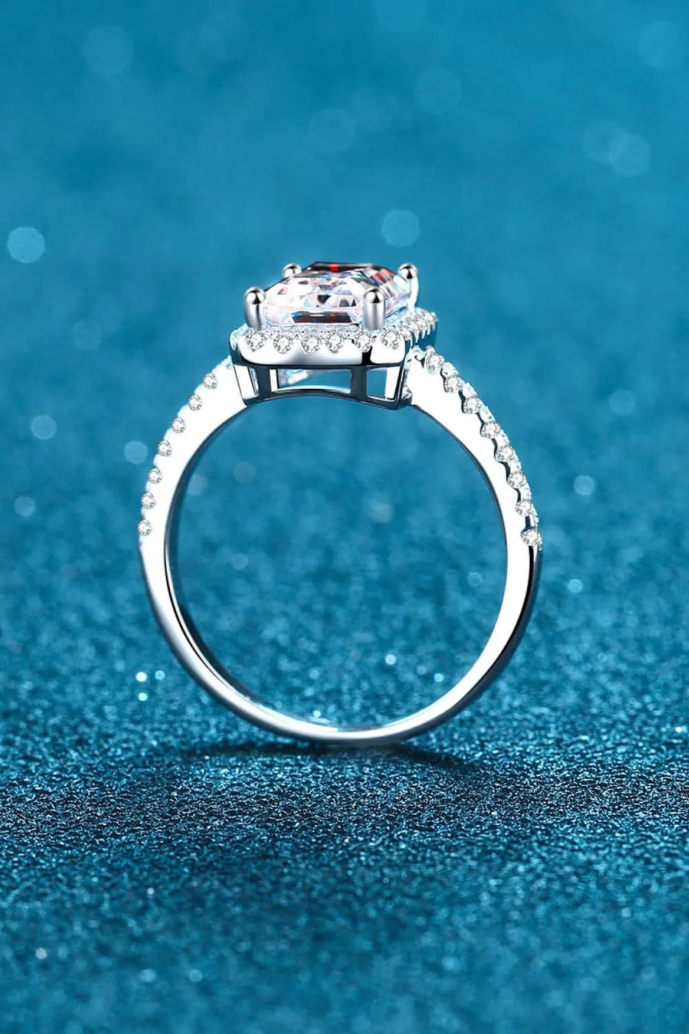 Halo Ring Featuring 2 Ct Moissanite in 925 Sterling Silver  