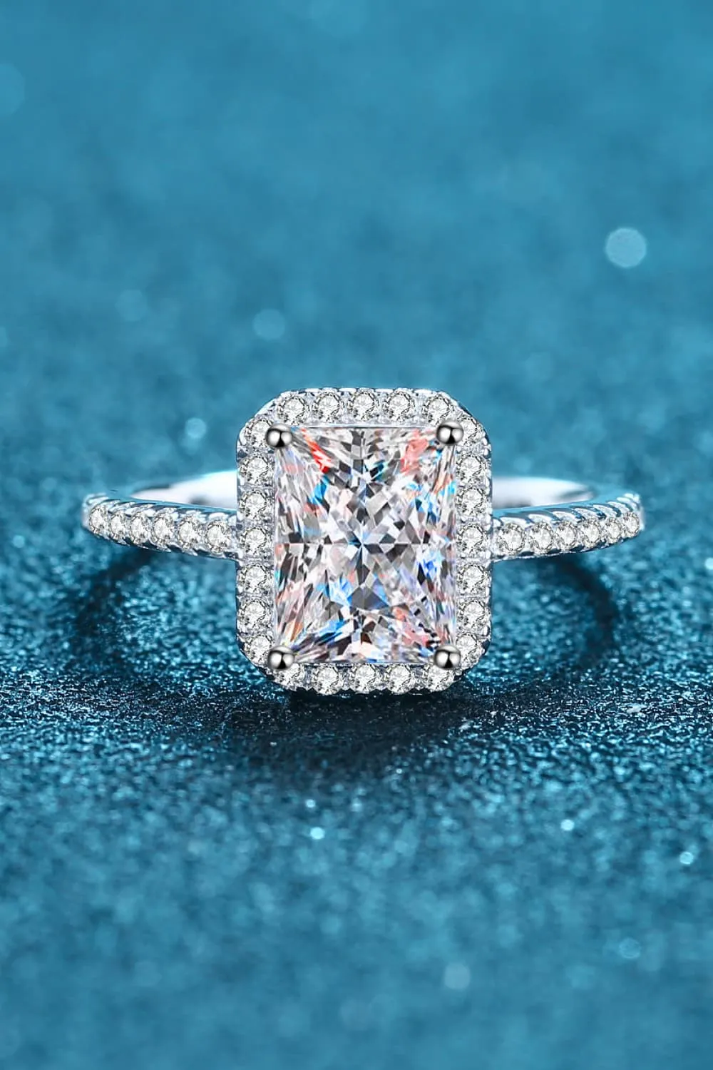 Halo Ring Featuring 2 Ct Moissanite in 925 Sterling Silver  