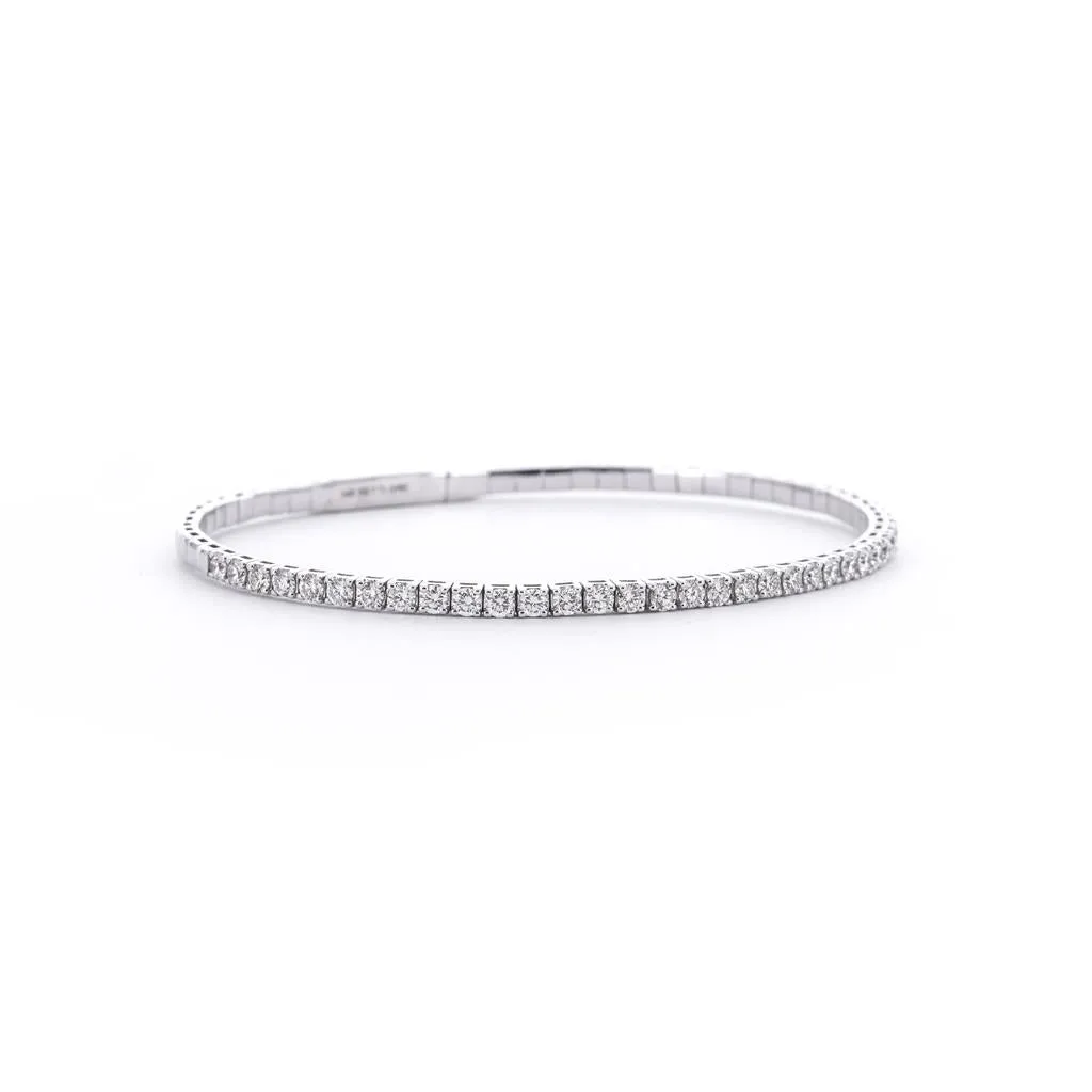 2.0ctw Diamond Flex Bangle -White Gold