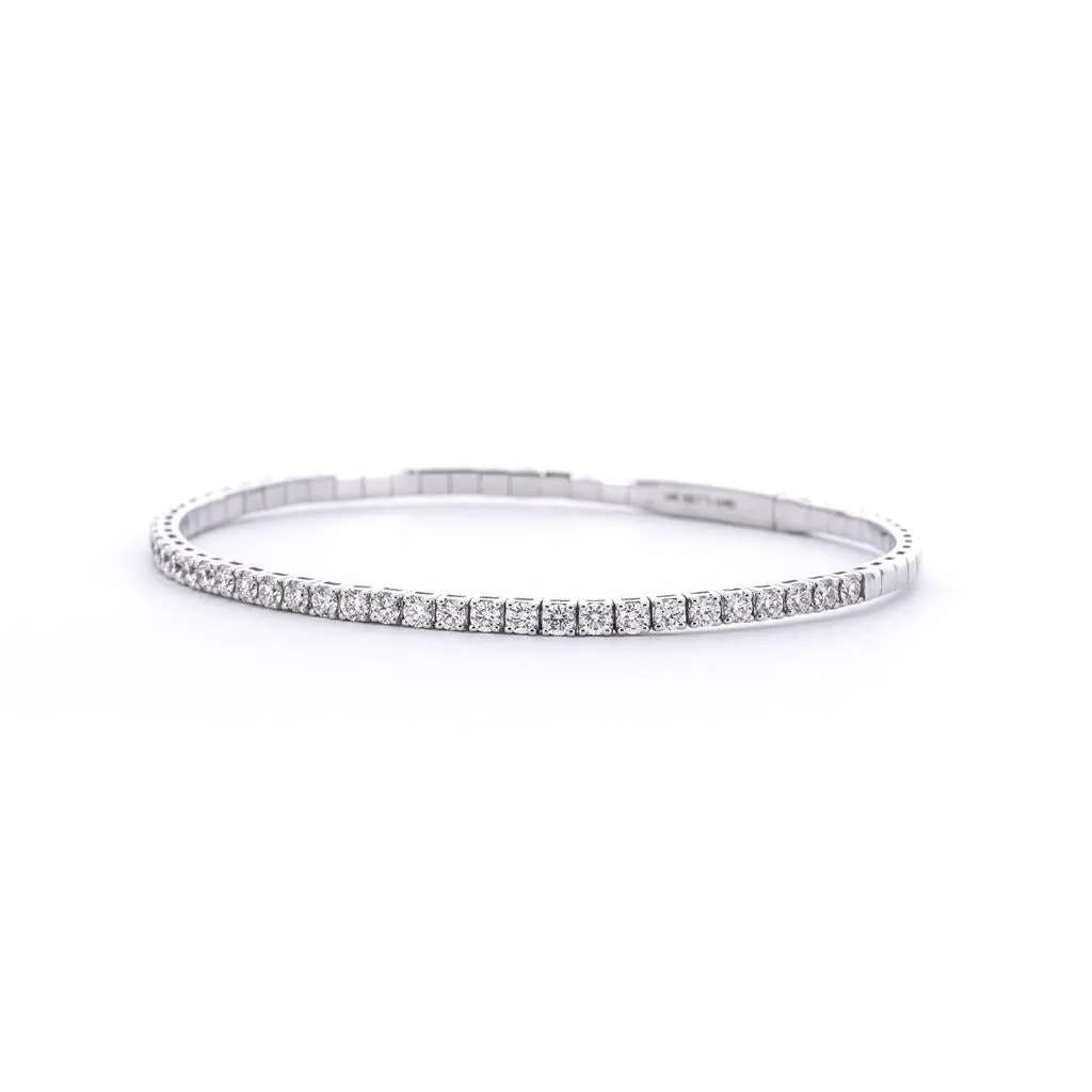 2.0ctw Diamond Flex Bangle -White Gold