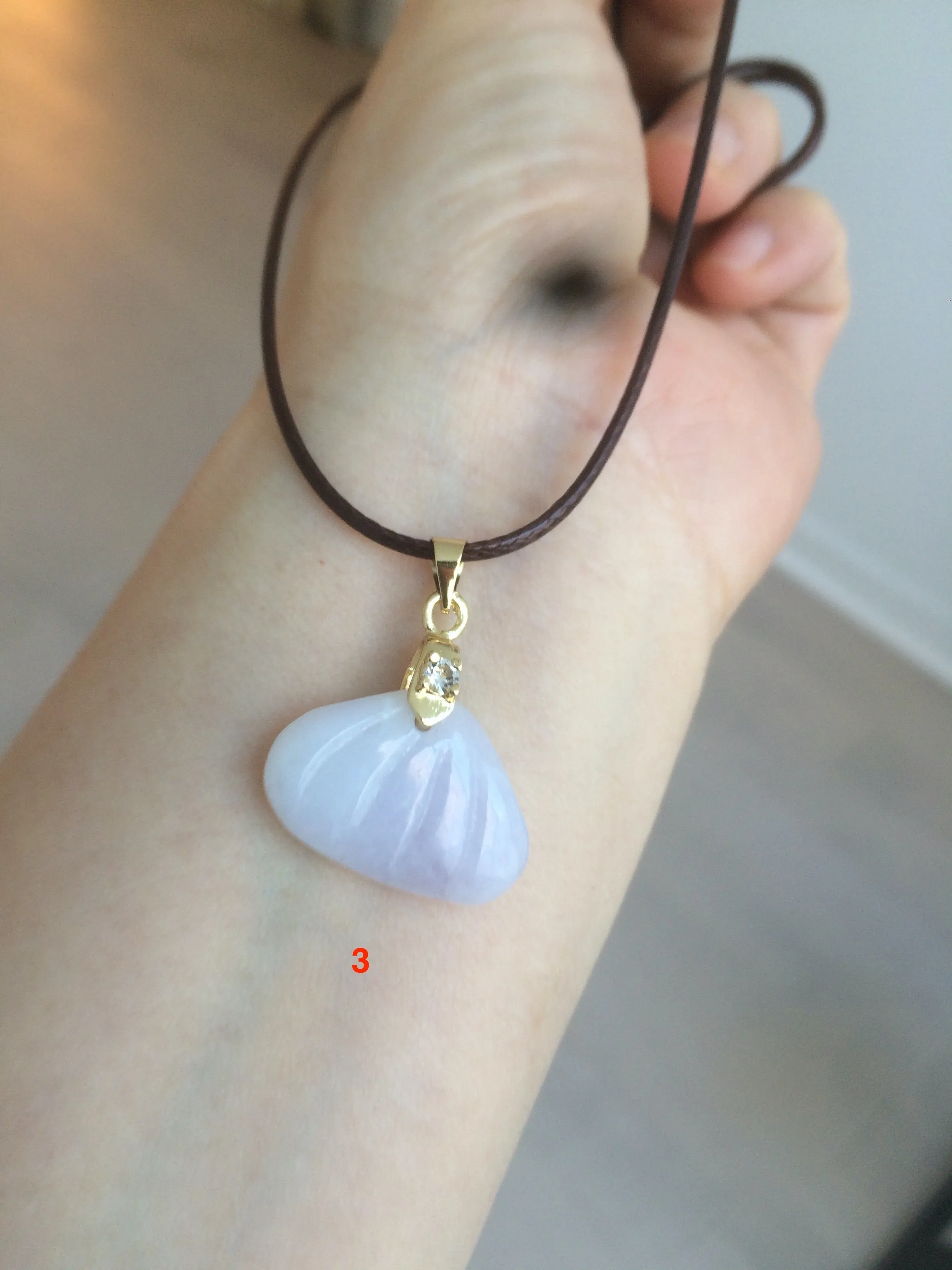 20mm Type A 100Natural green white purple seashell  jadeite Jade  Pendant necklace AR27 (add-on item)