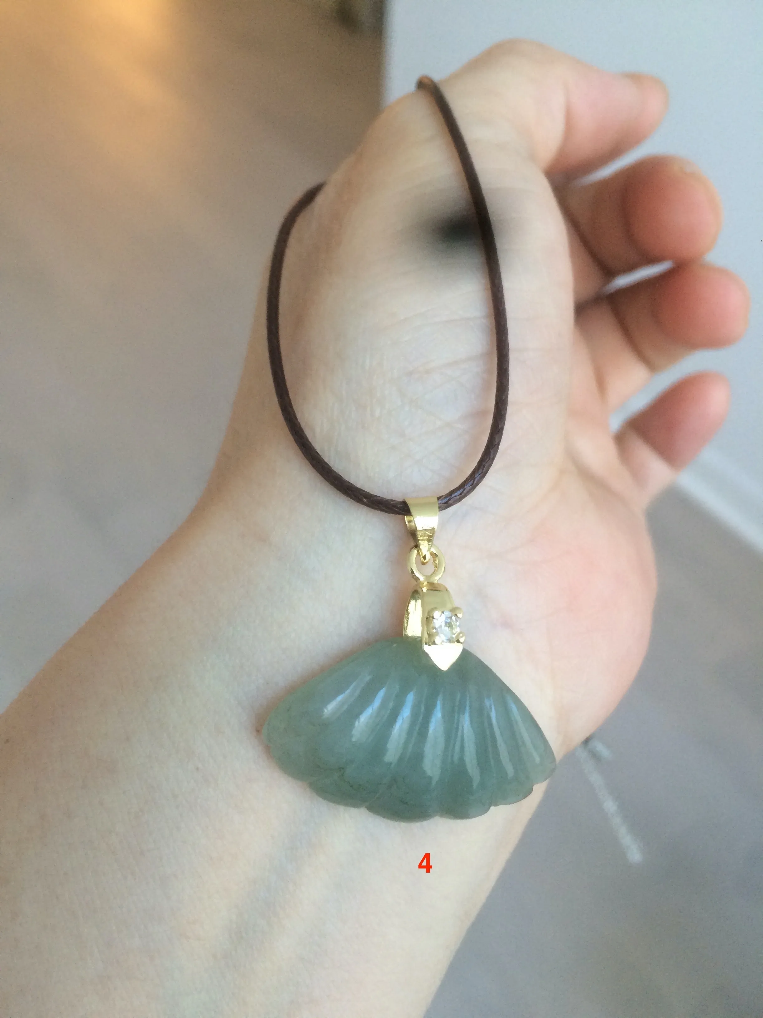 20mm Type A 100Natural green white purple seashell  jadeite Jade  Pendant necklace AR27 (add-on item)