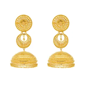 22K Yellow Gold Jhumka Earrings (58.6gm)