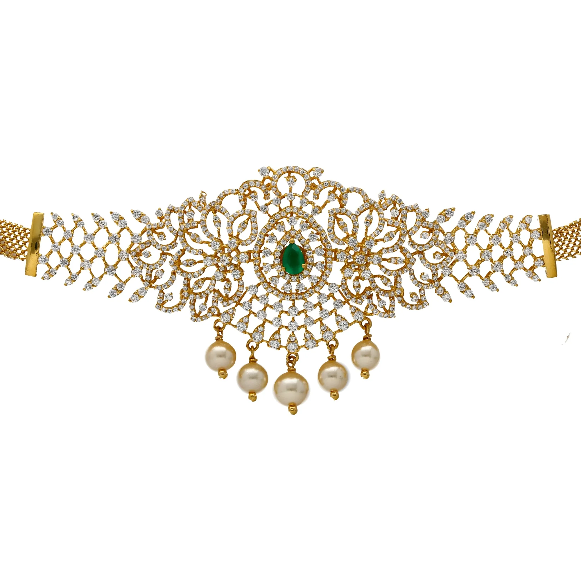 22K Yellow Gold, Ruby & CZ Choker (42.3gm)