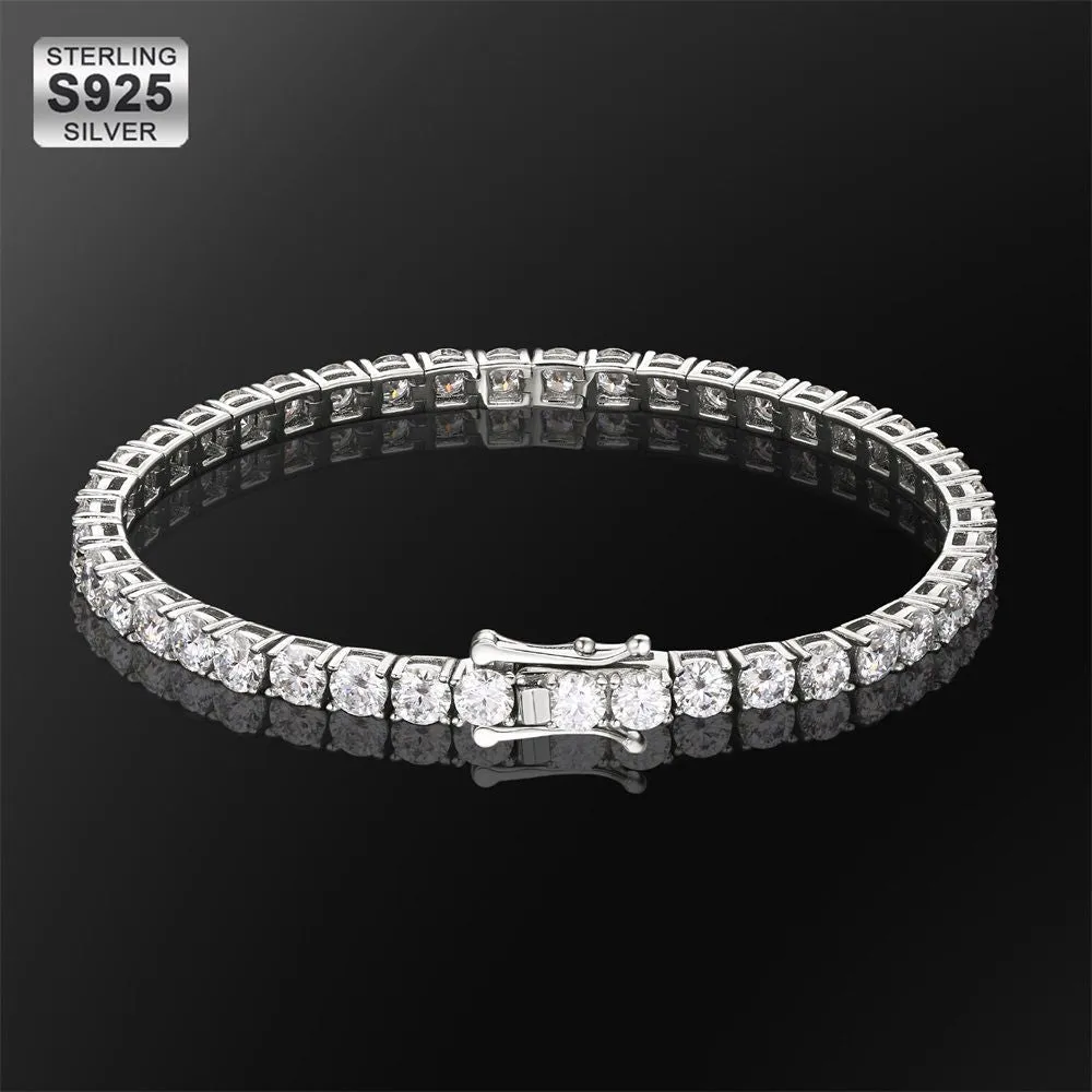 4mm Moissanite White Gold Tennis Bracelet KRKC