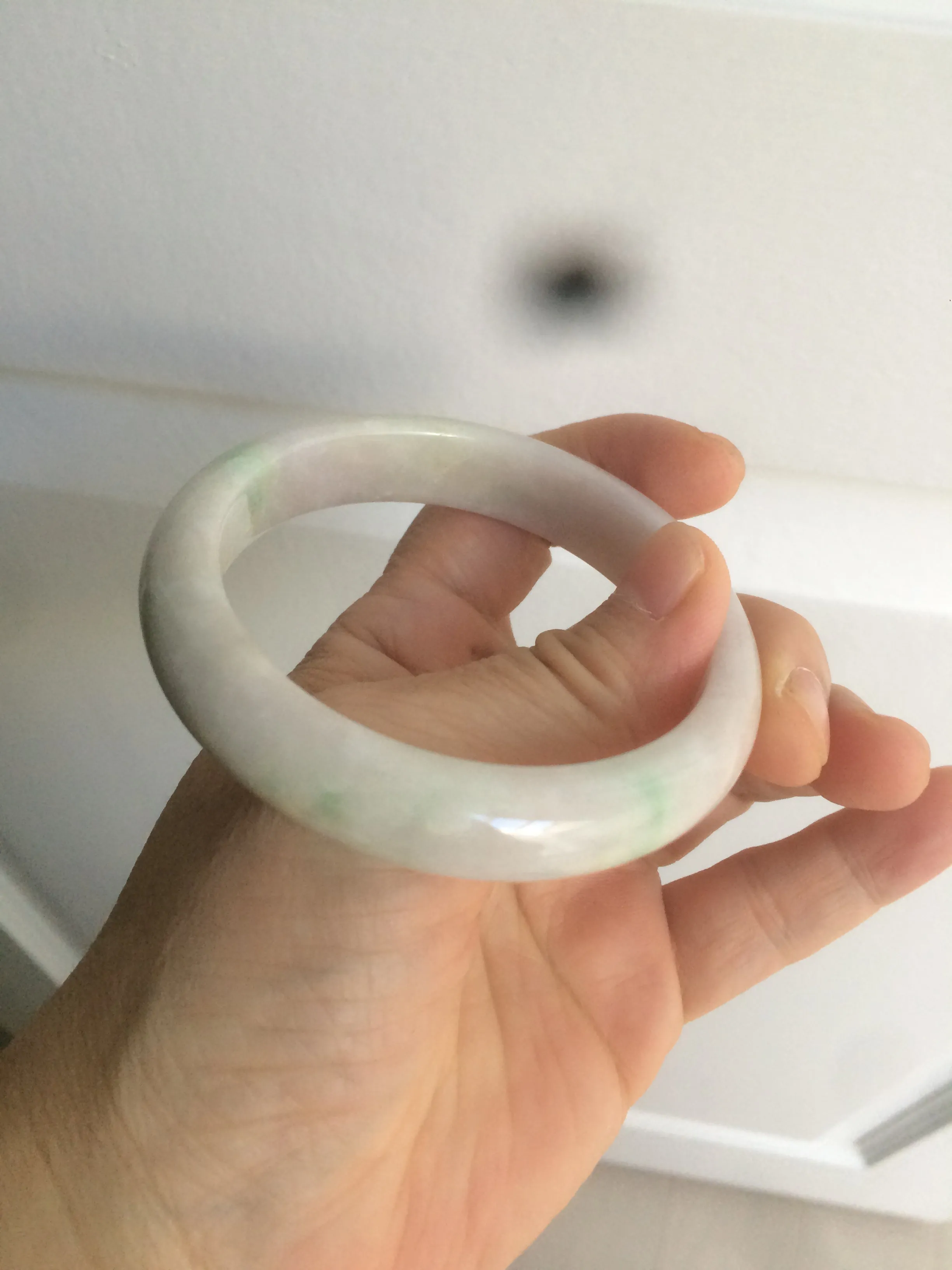 56.2 mm certificated Type A 100% Natural light green/yellow/purple Jadeite Jade bangle AM7-7533