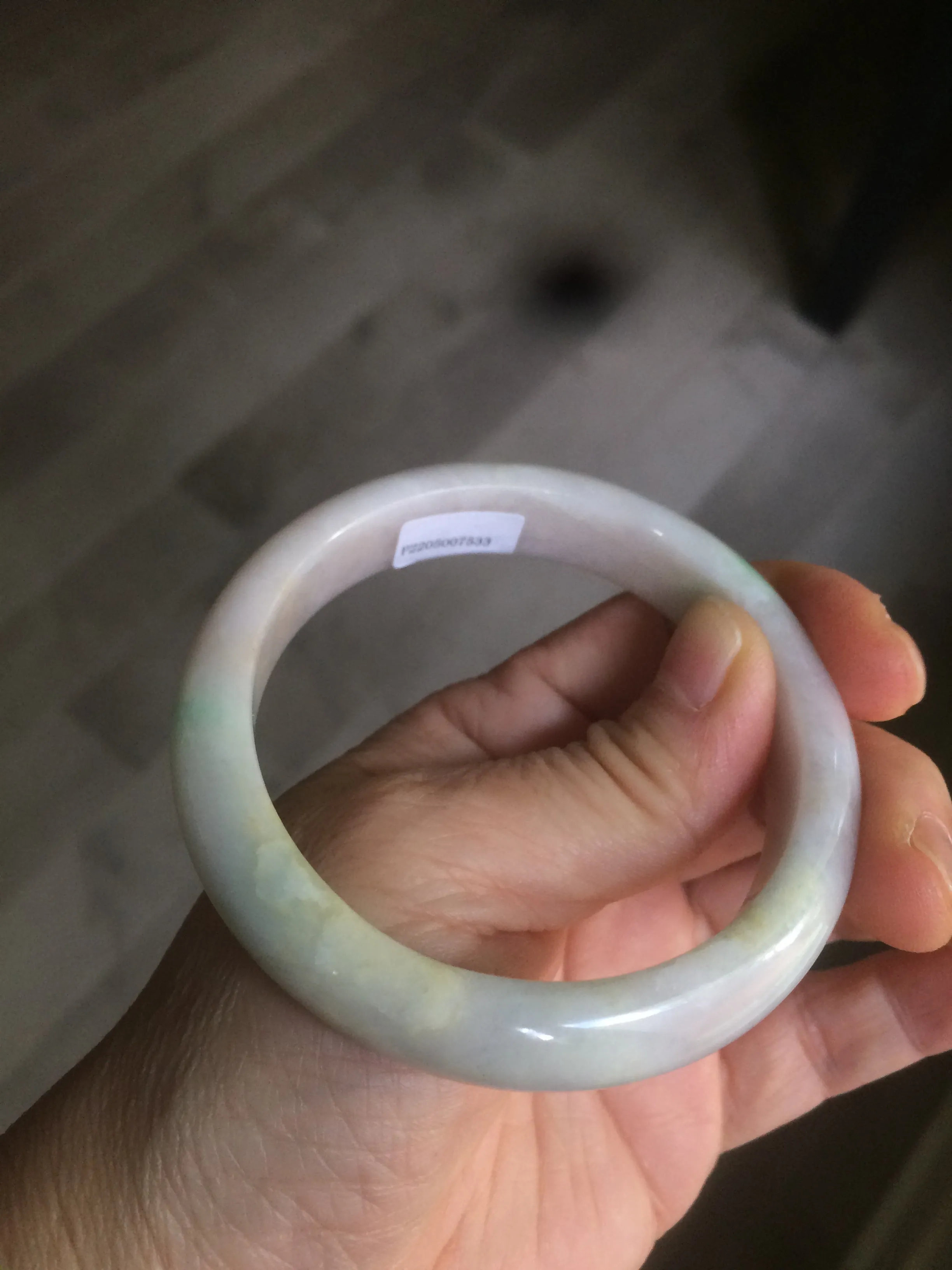 56.2 mm certificated Type A 100% Natural light green/yellow/purple Jadeite Jade bangle AM7-7533