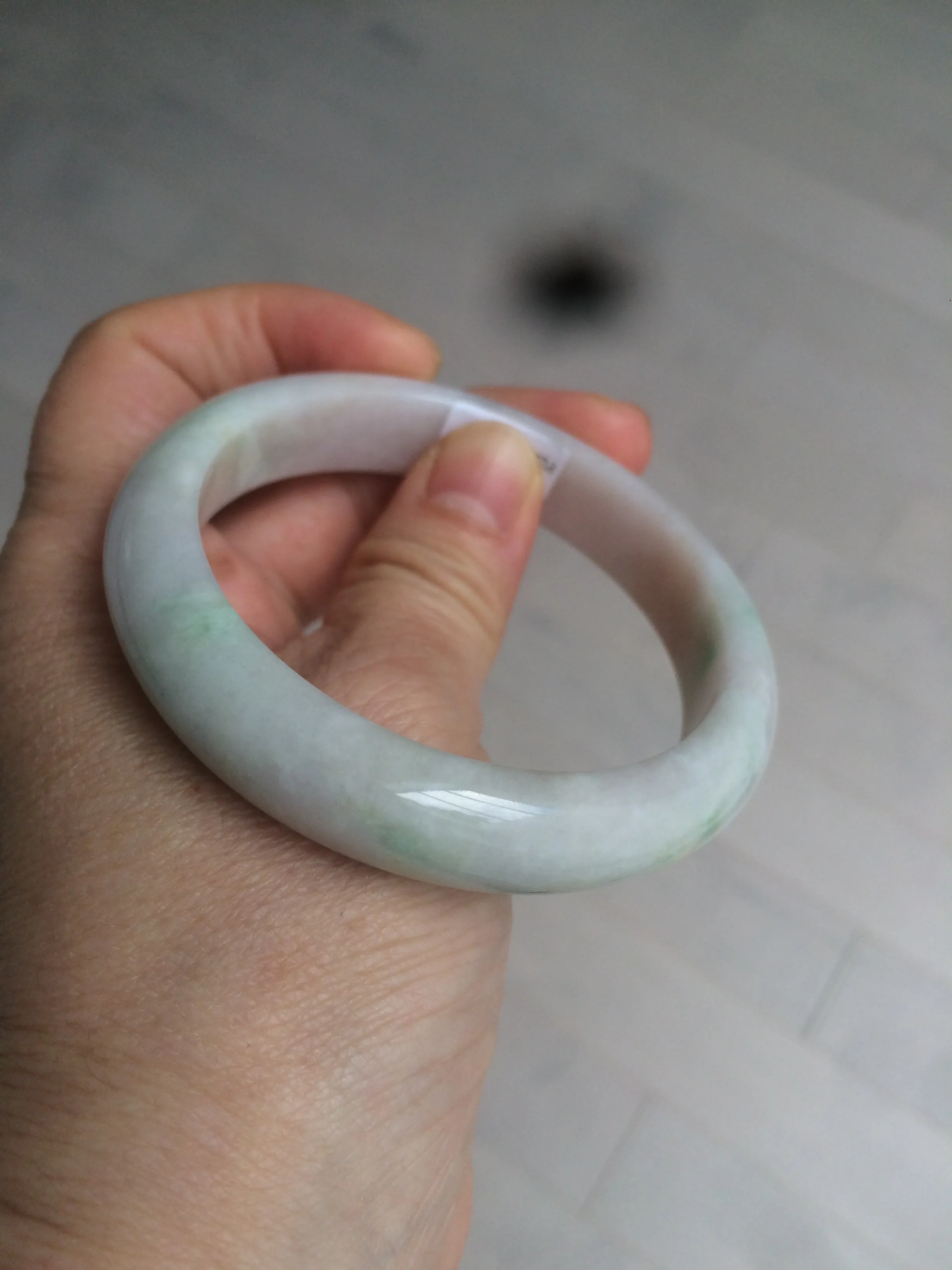 56.2 mm certificated Type A 100% Natural light green/yellow/purple Jadeite Jade bangle AM7-7533