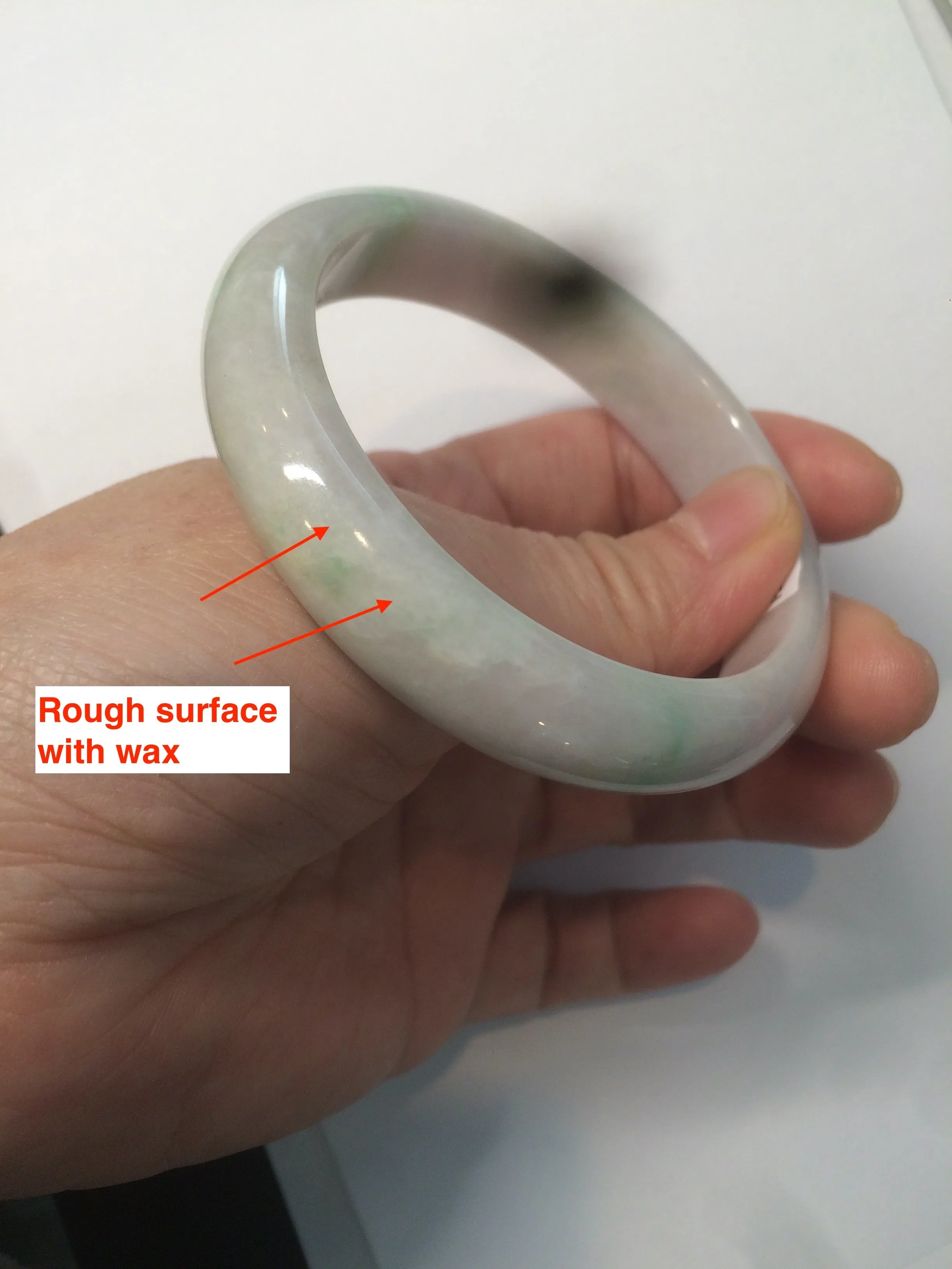 56.2 mm certificated Type A 100% Natural light green/yellow/purple Jadeite Jade bangle AM7-7533