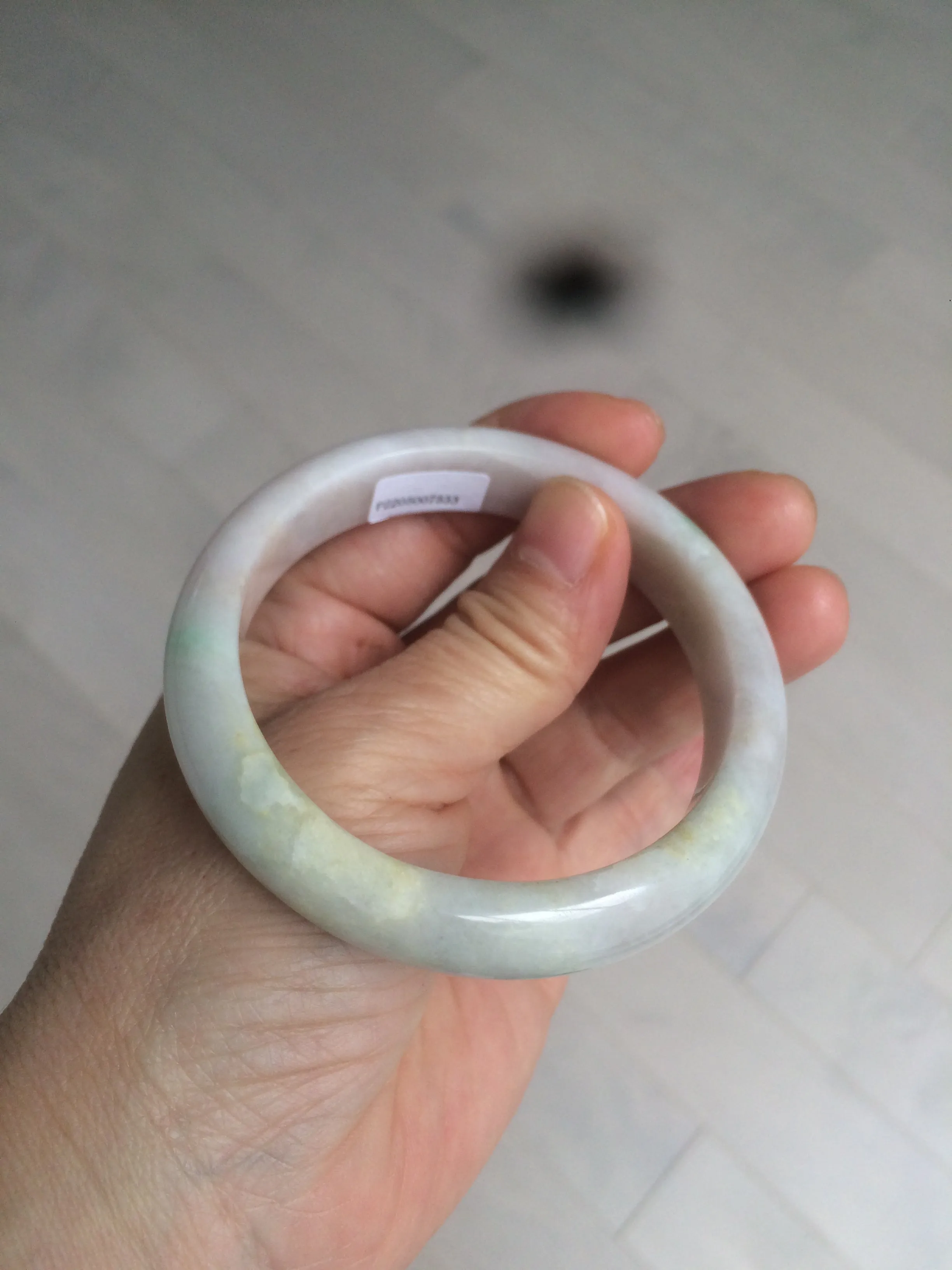 56.2 mm certificated Type A 100% Natural light green/yellow/purple Jadeite Jade bangle AM7-7533