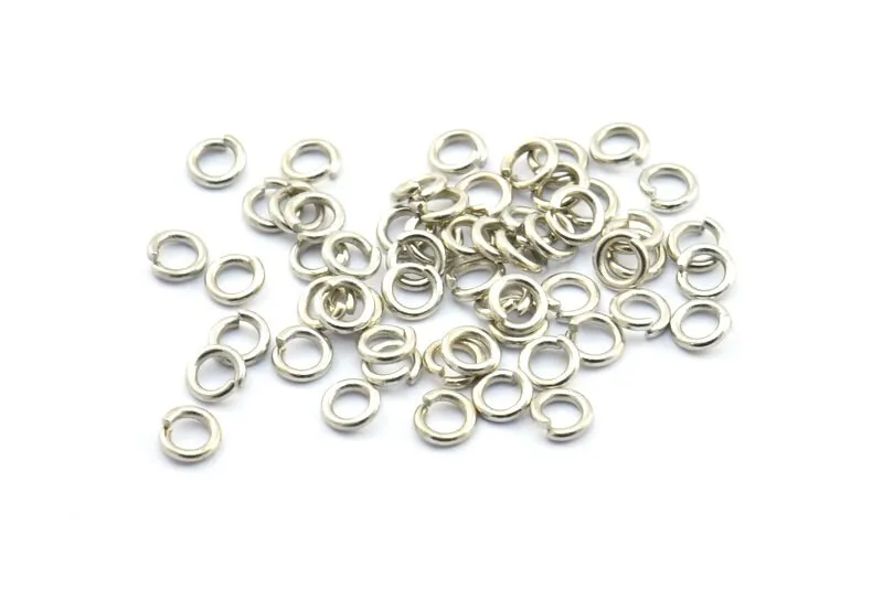 6mm Jump Ring - 100 Silver Plated Jump Rings (6x1.2mm) B0067