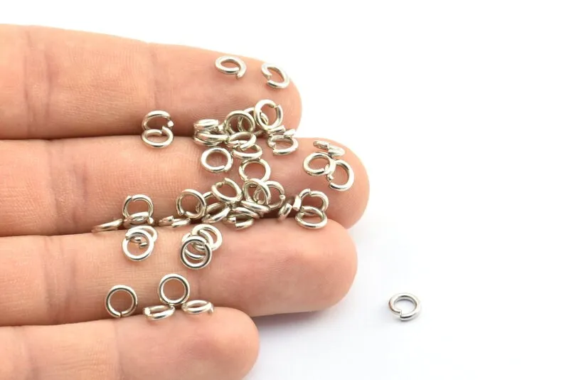 6mm Jump Ring - 100 Silver Plated Jump Rings (6x1.2mm) B0067