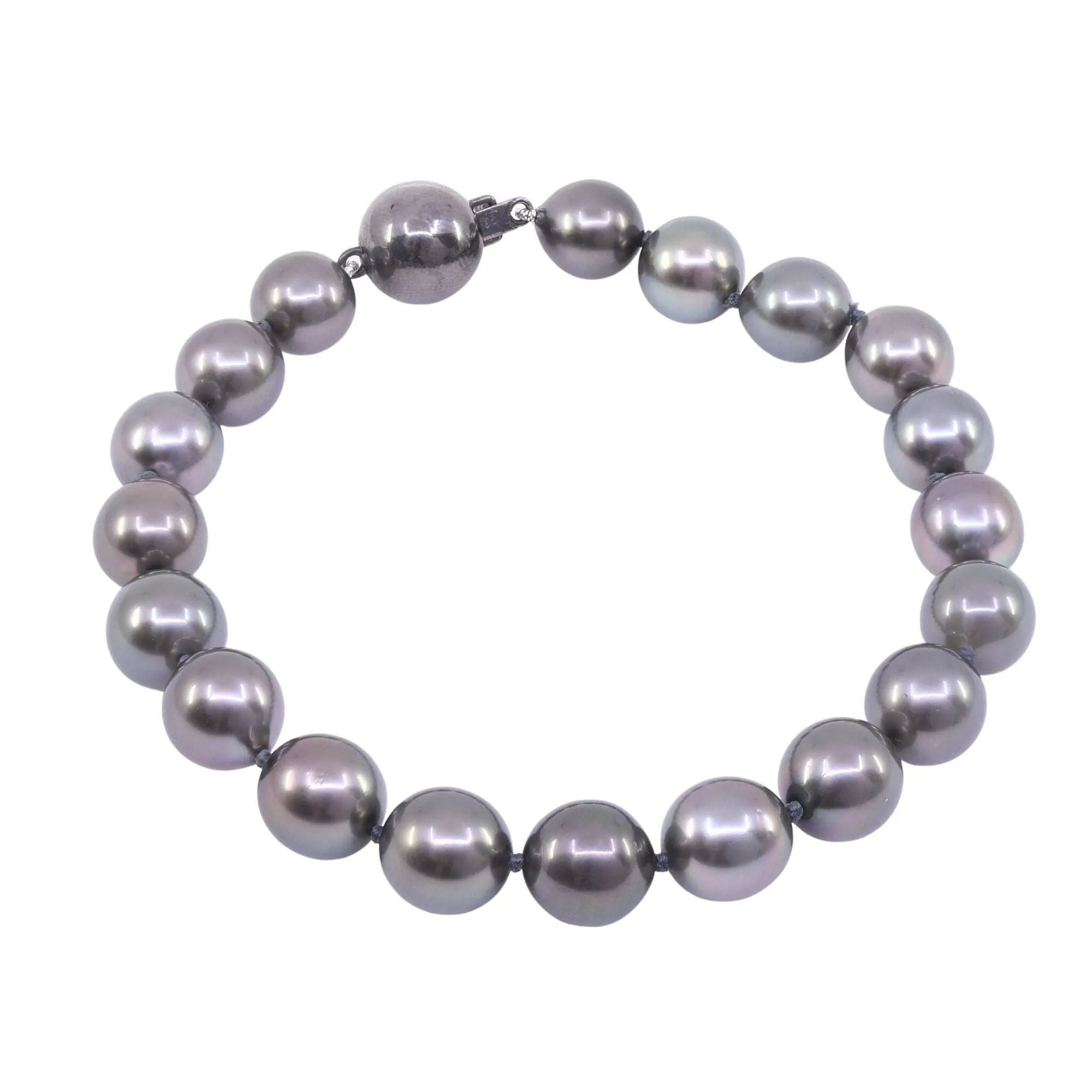 8-INCH TAHITIAN PEARL BRACELET WITH 14K WHITE GOLD CLASP