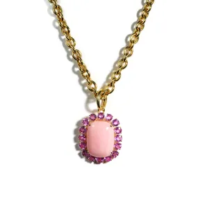 A & Furst - Sole - Pendant with Pink Opal and Pink Sapphires, 18k Yellow Gold