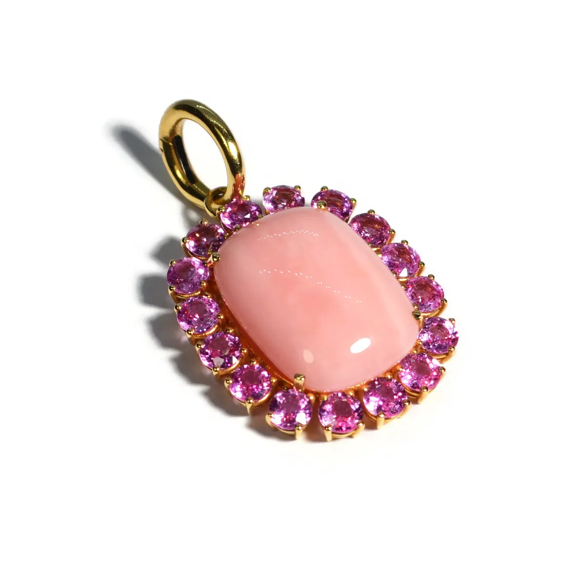 A & Furst - Sole - Pendant with Pink Opal and Pink Sapphires, 18k Yellow Gold