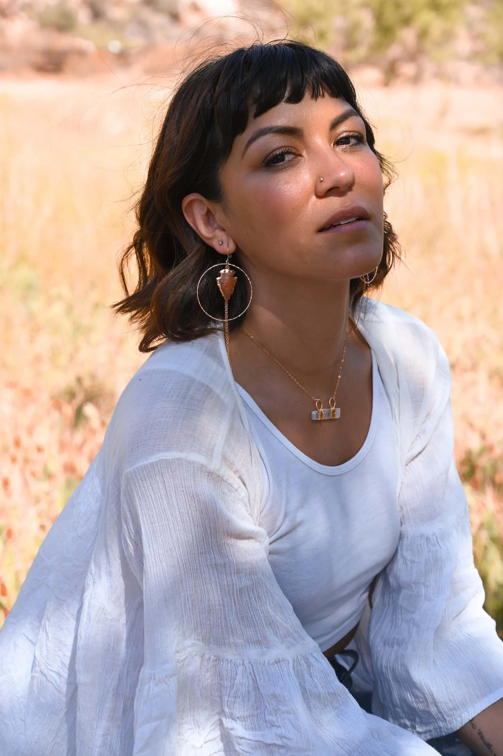 Aligned Selenite Bar Necklace