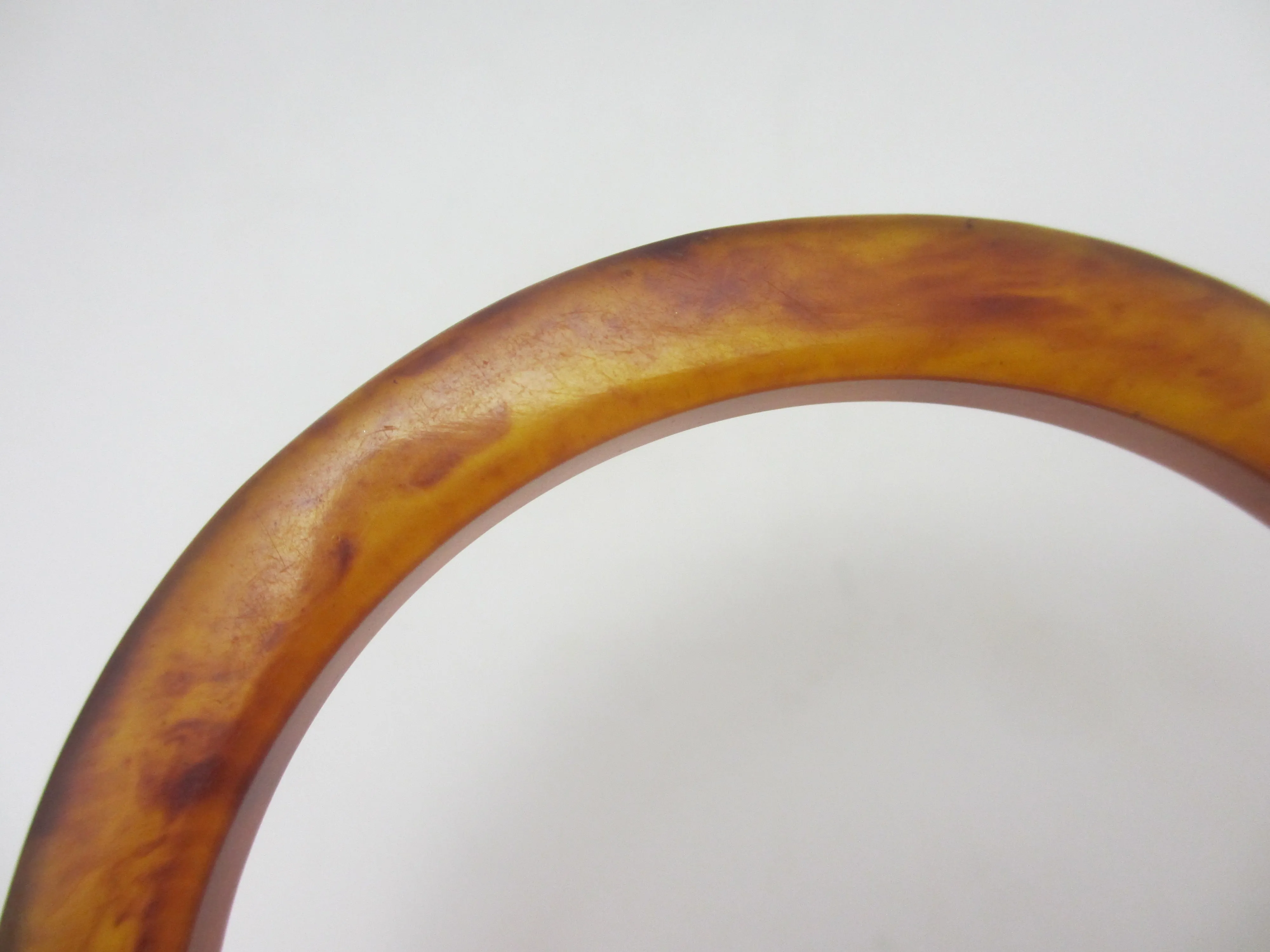 Amber Plastic Bangle Bracelet Vintage c1960