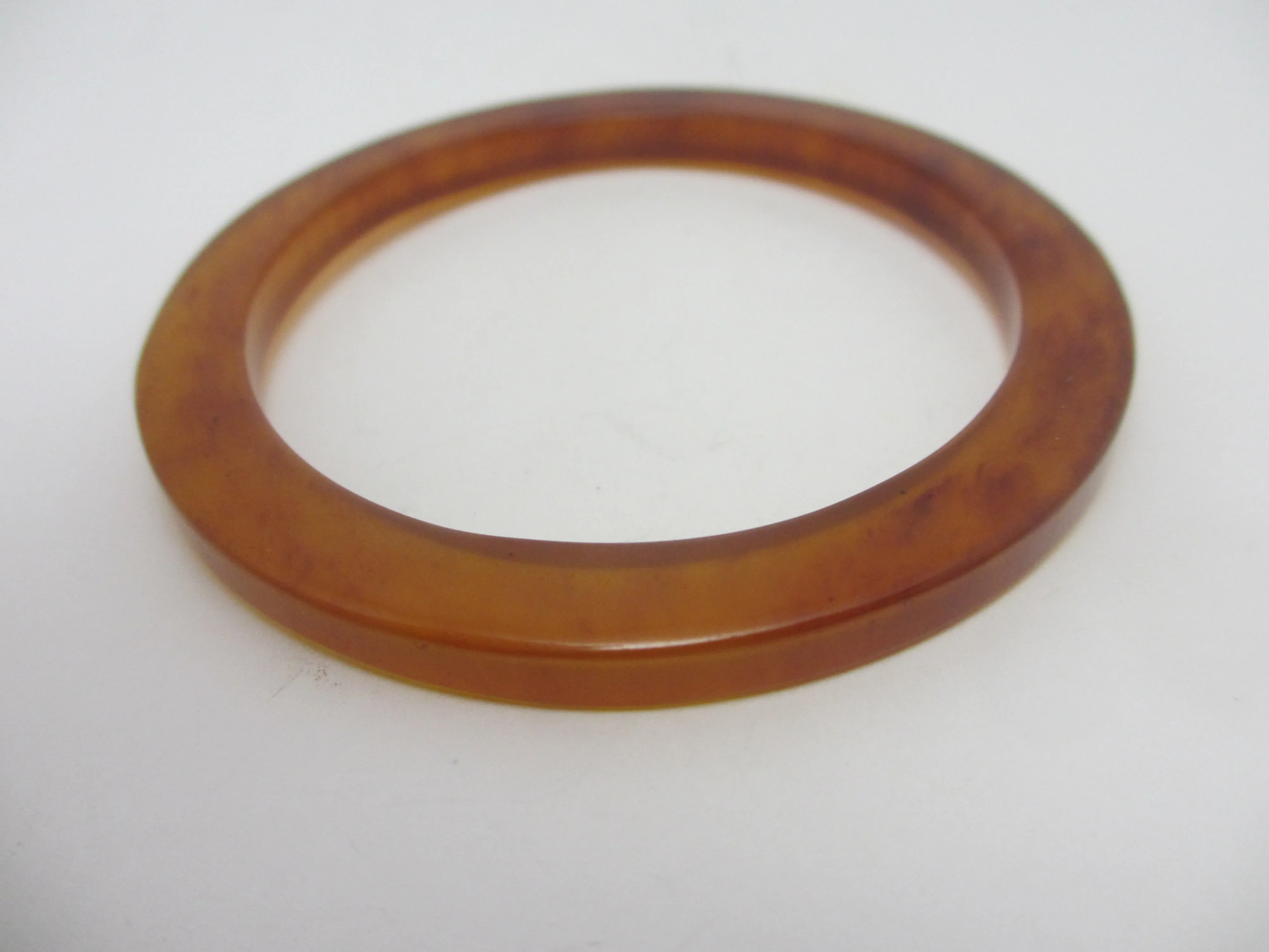 Amber Plastic Bangle Bracelet Vintage c1960