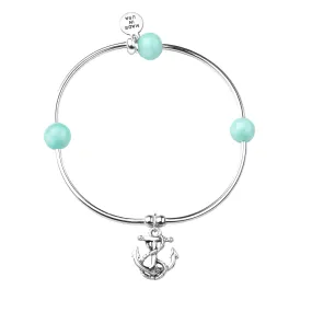 Anchor | Soft Bangle Charm Bracelet | Tiffany Blue