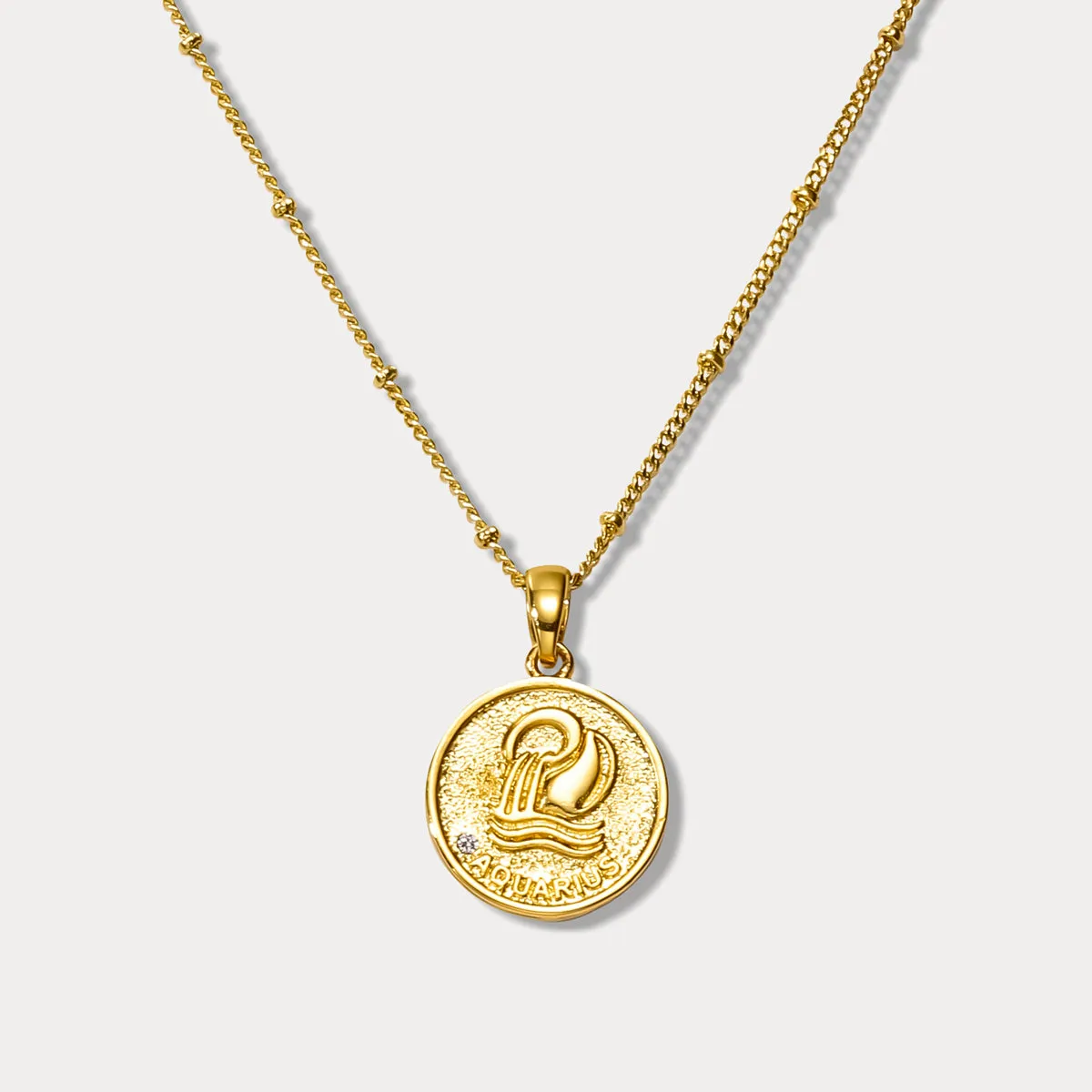 Aquarius Constellation Coin Pendant Necklace