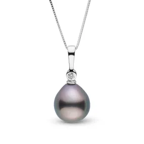 Aspire Collection 8.0-9.0 mm Drop Tahitian Pearl & Diamond Pendant