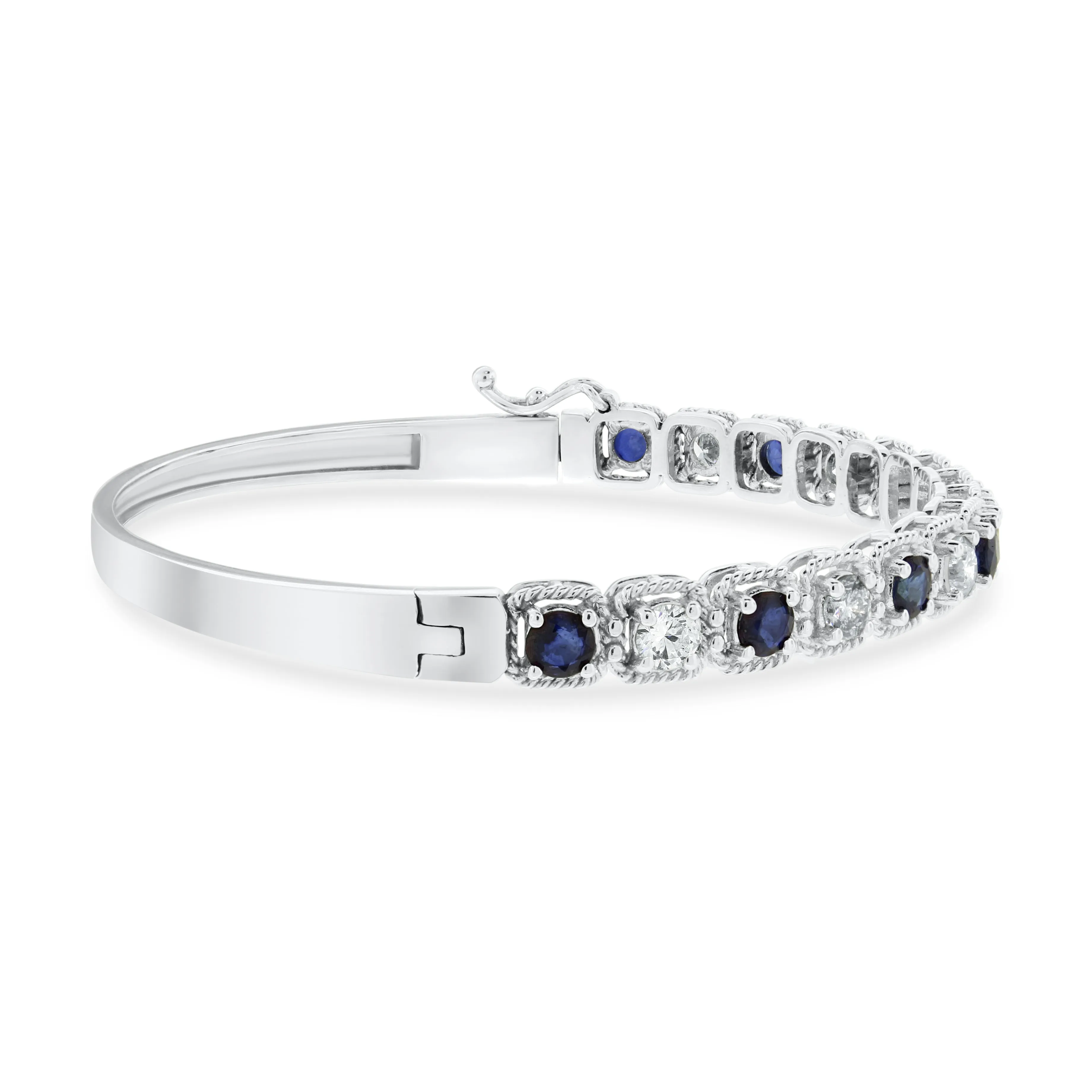 Beauvince Ice Sapphire & Diamond Bangle in White Gold