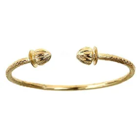 Better Jewelry 10K Yellow Gold BABY West Indian Bangle w. Acorn Ends