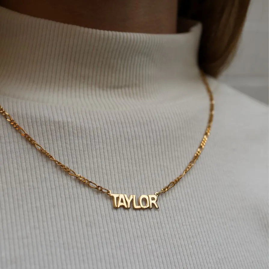 Block Nameplate Necklace