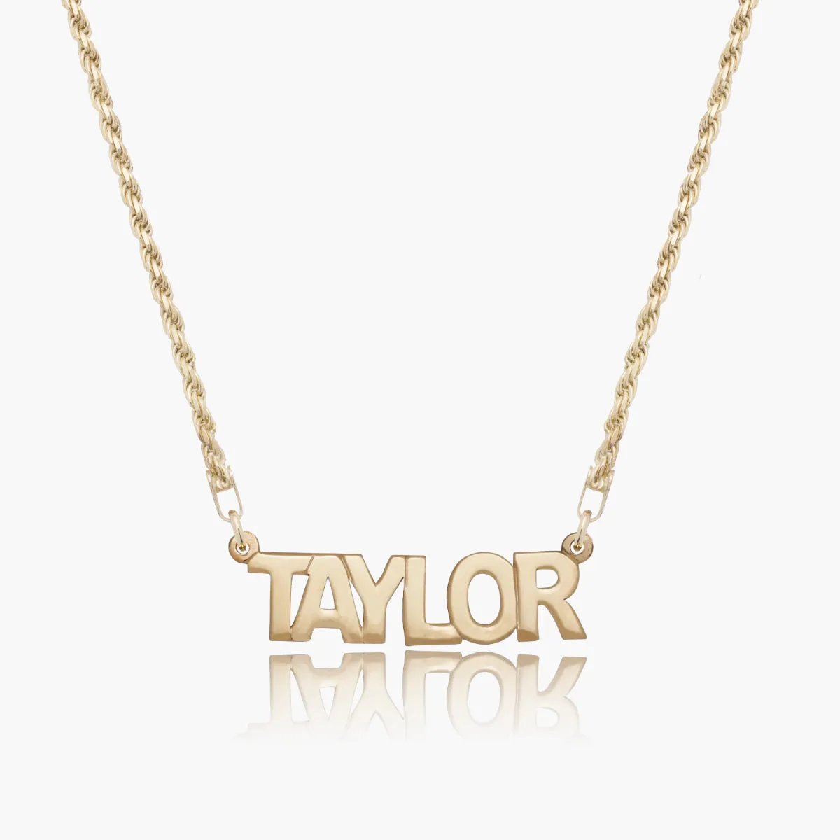 Block Nameplate Necklace