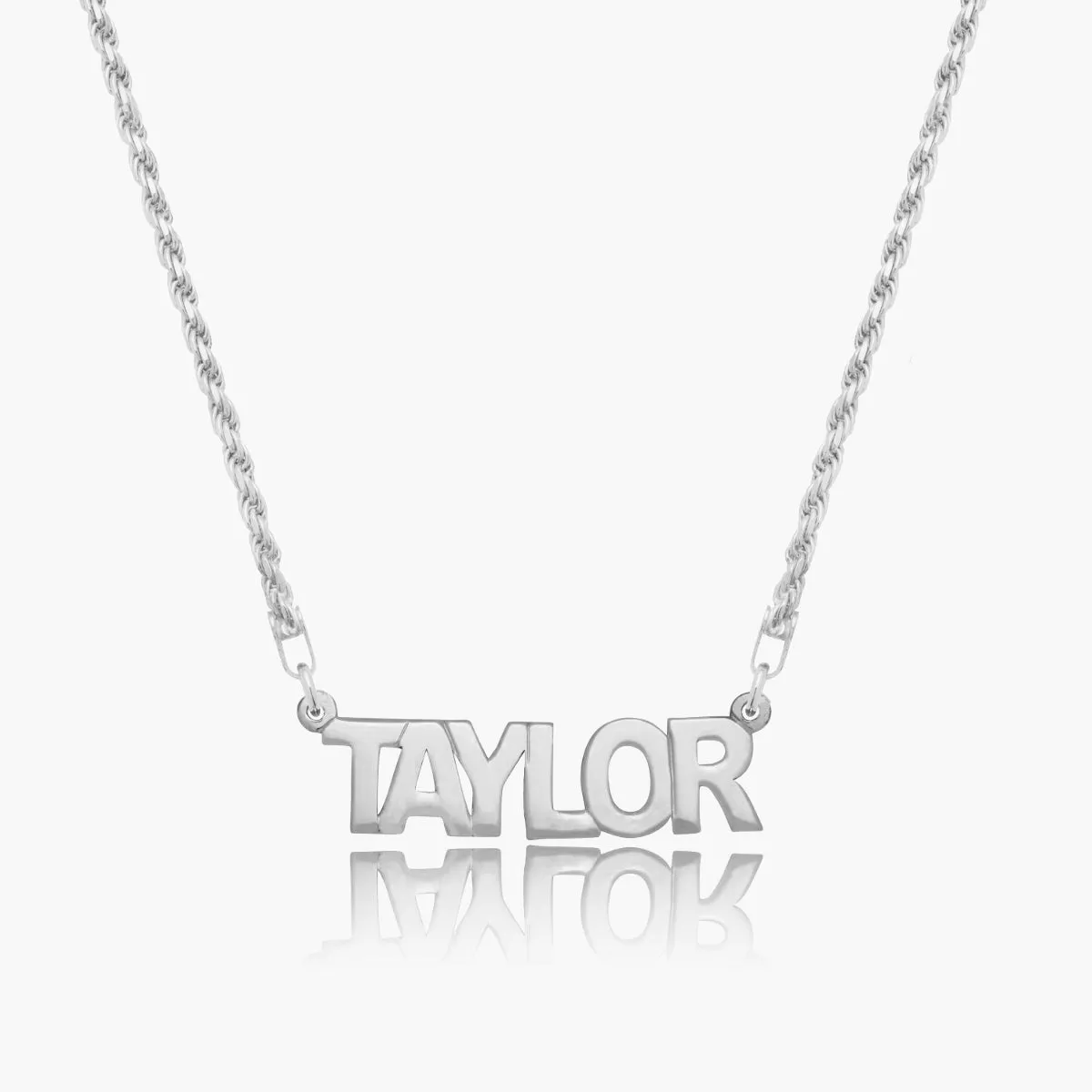 Block Nameplate Necklace